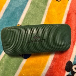 Lacoste Green Hard Shell Glasses Case with lens cleaner